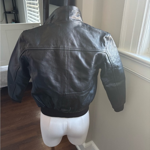 Kids Black Faux Leather Jacket - Picture 2 of 7